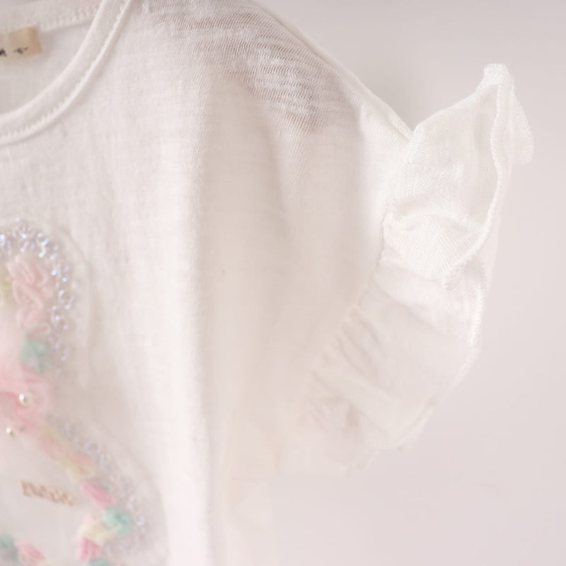 Pepper Mint - Korean Children Fashion - #prettylittlegirls - Bear Frill Tee - 4
