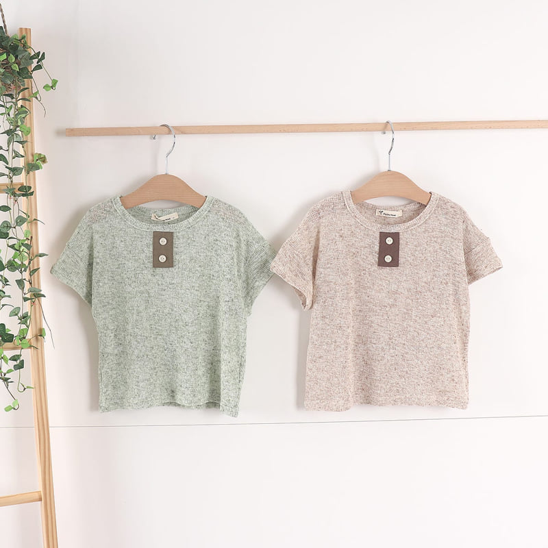 Pepper Mint - Korean Children Fashion - #childofig - Knit Button Tee - 2