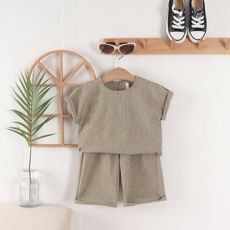 Pepper Mint - Korean Children Fashion - #stylishchildhood - Chamber Top Bottom Set - 4