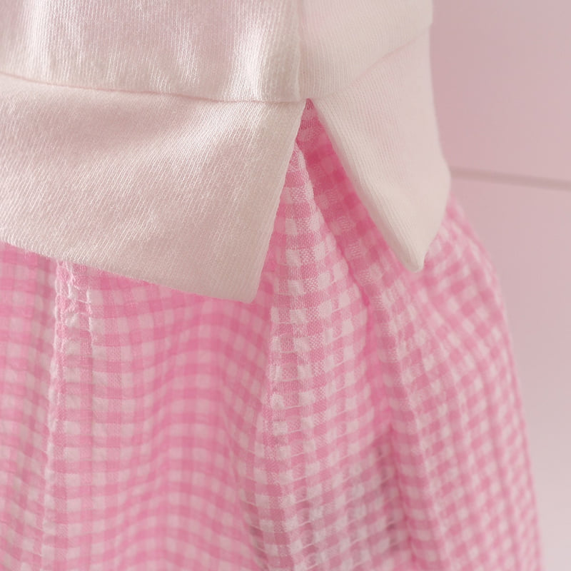 Pepper Mint - Korean Children Fashion - #childofig - Check Rabbit Long Tee - 11