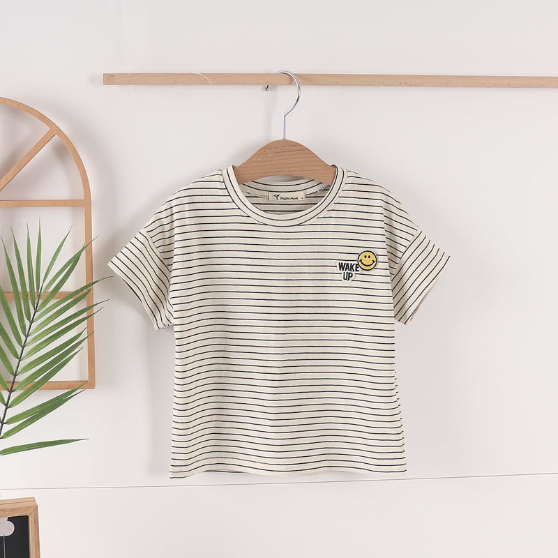 Pepper Mint - Korean Children Fashion - #childrensboutique - Stripe Smile Tee - 8