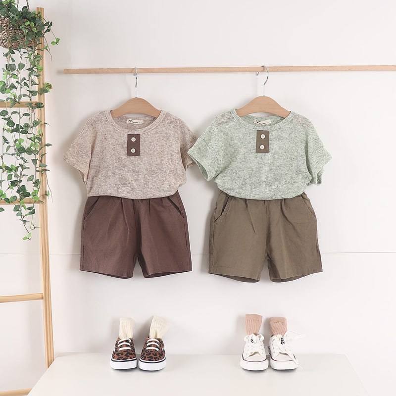 Pepper Mint - Korean Children Fashion - #childrensboutique - Knit Button Tee - 3