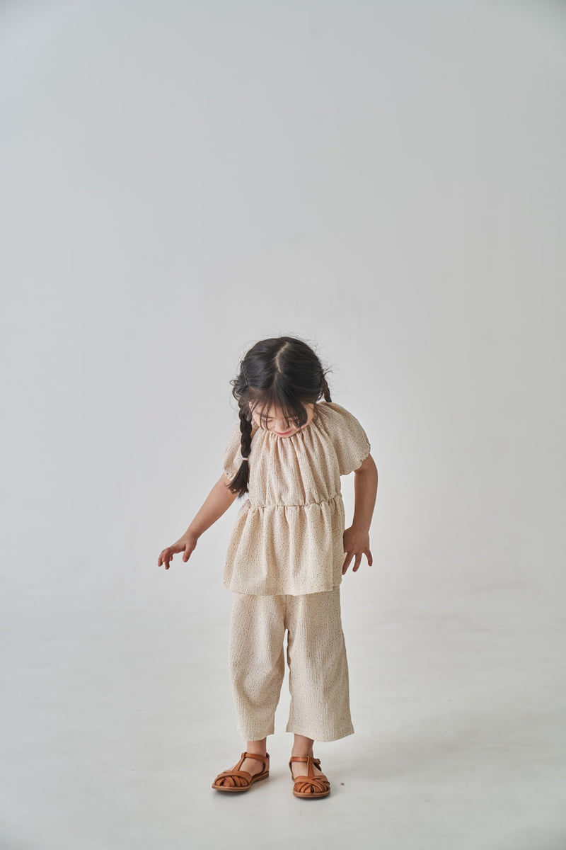 Pepper Mint - Korean Children Fashion - #childrensboutique - Small Dot Top Bottom Set - 7