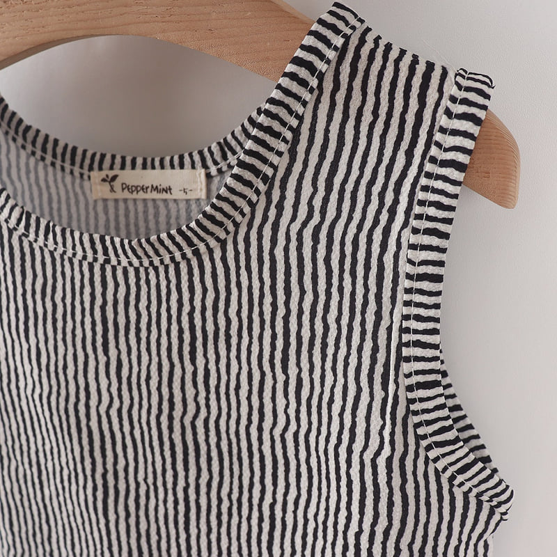 Pepper Mint - Korean Children Fashion - #childrensboutique - Stripe Top Bottom Set - 6