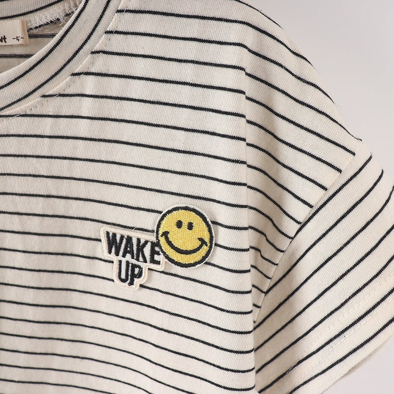 Pepper Mint - Korean Children Fashion - #designkidswear - Stripe Smile Tee - 9