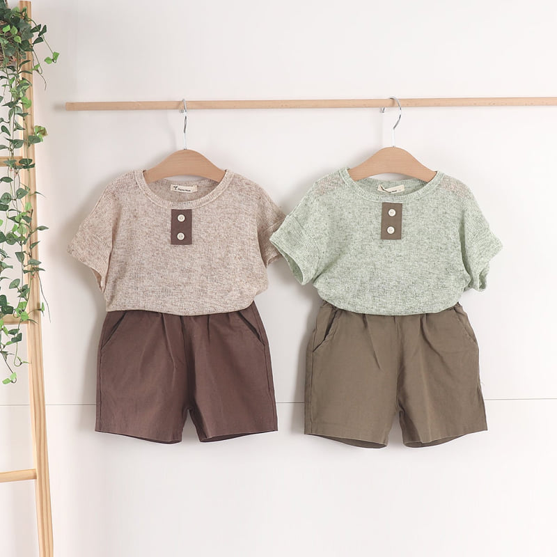Pepper Mint - Korean Children Fashion - #childrensboutique - Knit Button Tee - 4