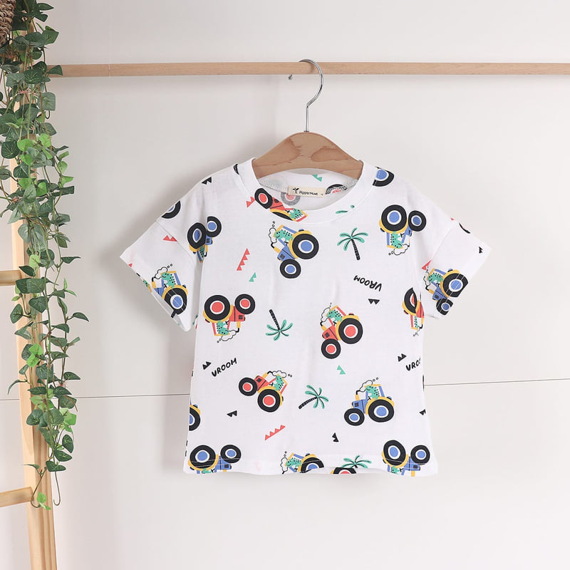 Pepper Mint - Korean Children Fashion - #discoveringself - Dino Printed Tee - 7