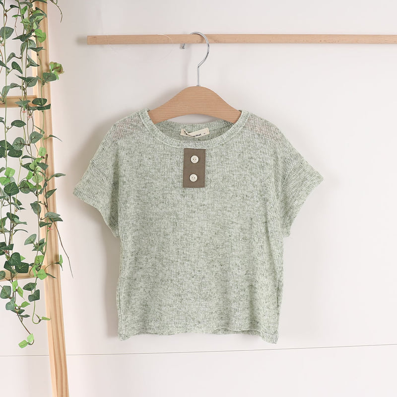Pepper Mint - Korean Children Fashion - #discoveringself - Knit Button Tee - 5