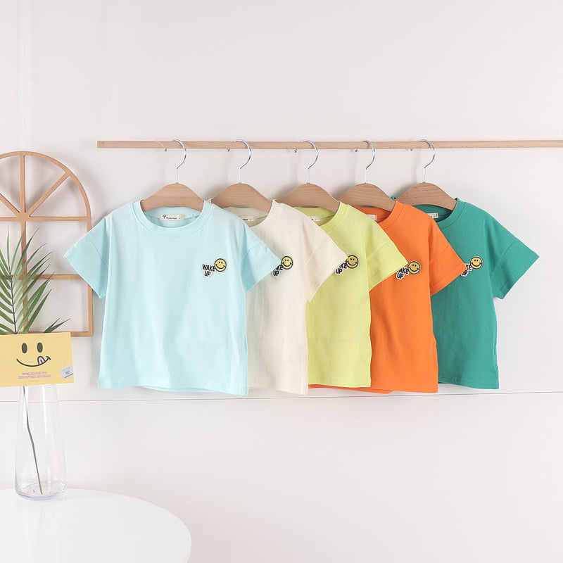 Pepper Mint - Korean Children Fashion - #discoveringself - Plain Smile Tee - 2
