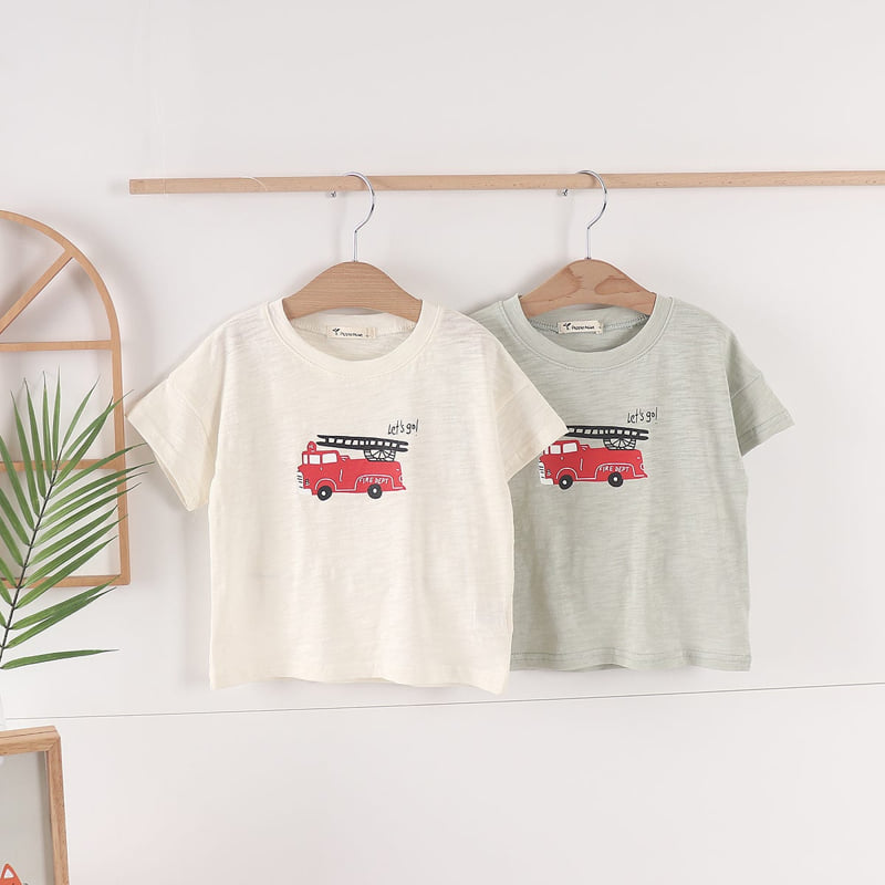 Pepper Mint - Korean Children Fashion - #discoveringself - Fire Truck Tee