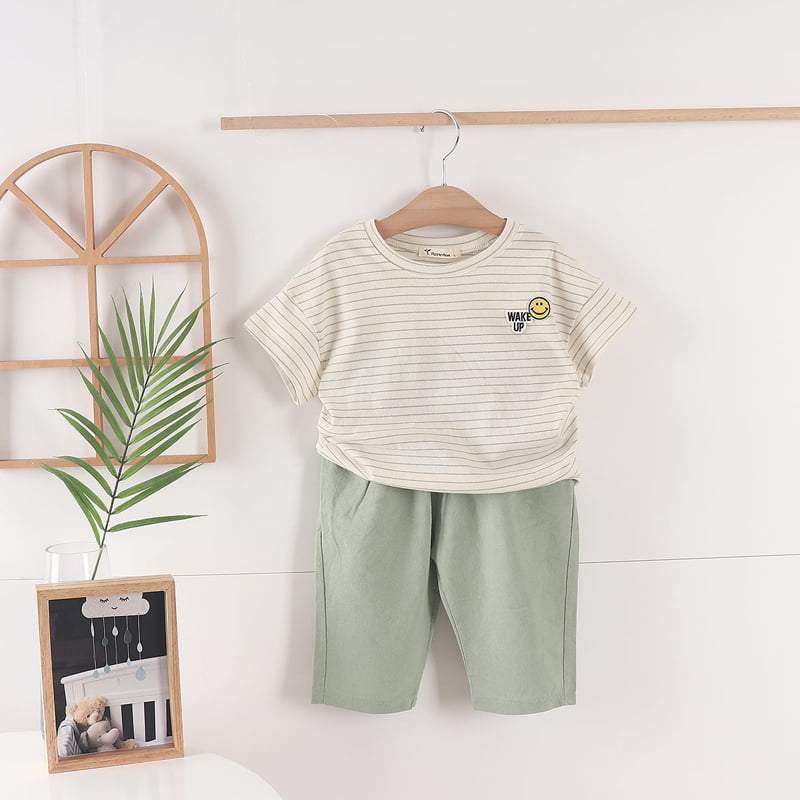Pepper Mint - Korean Children Fashion - #fashionkids - Stripe Smile Tee - 11