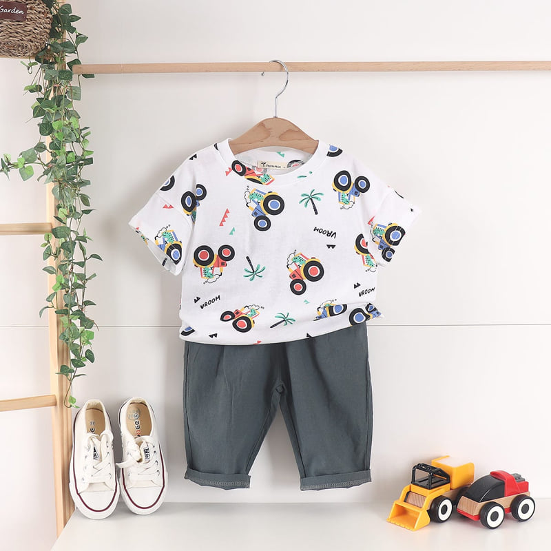 Pepper Mint - Korean Children Fashion - #fashionkids - Dino Printed Tee - 8
