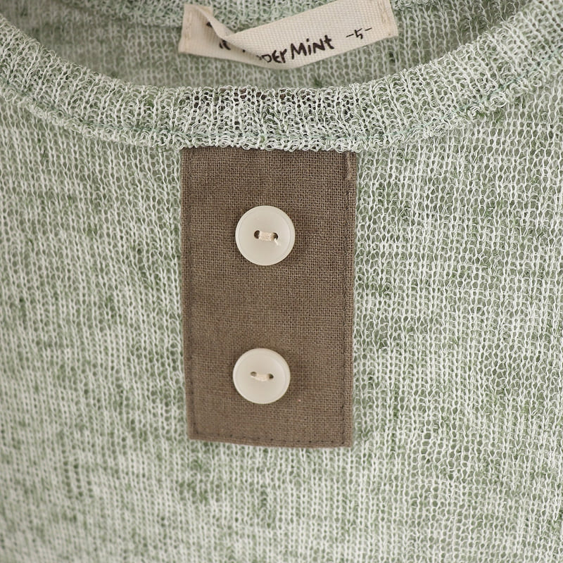 Pepper Mint - Korean Children Fashion - #fashionkids - Knit Button Tee - 6