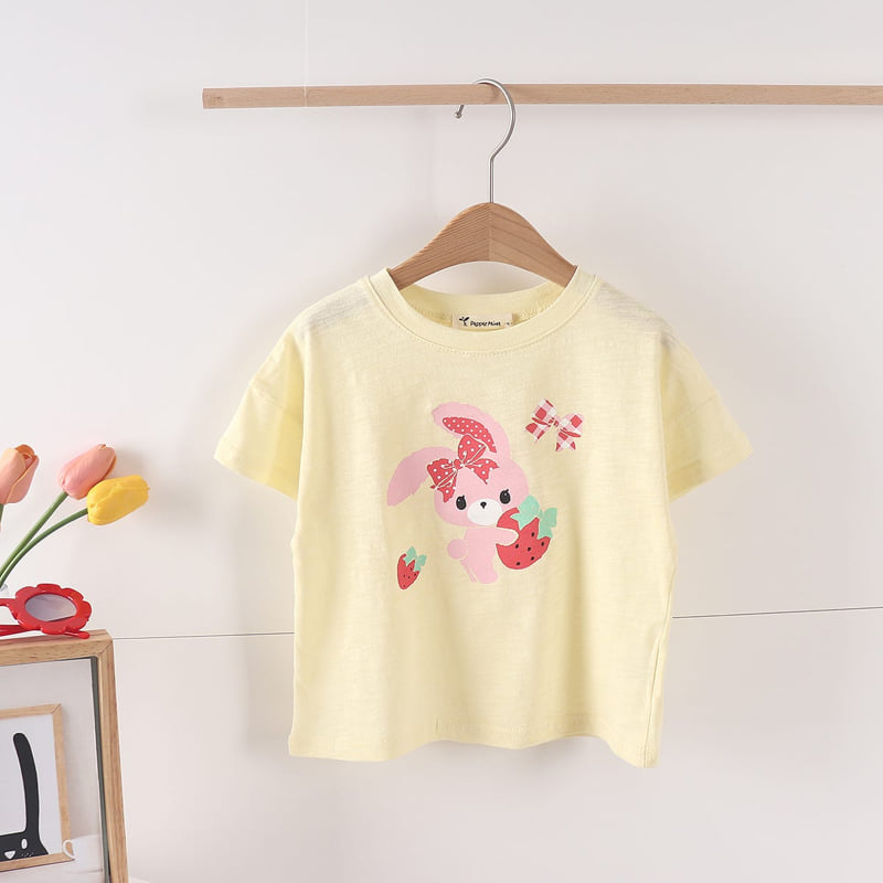 Pepper Mint - Korean Children Fashion - #discoveringself - Strawberry Rabbit Tee - 4