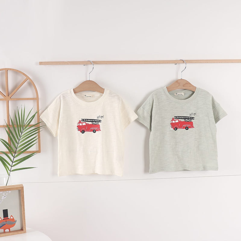Pepper Mint - Korean Children Fashion - #fashionkids - Fire Truck Tee - 2