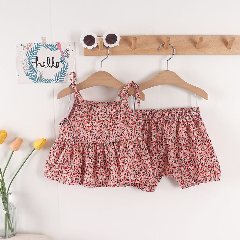 Pepper Mint - Korean Children Fashion - #fashionkids - String Top Bottom Set - 12