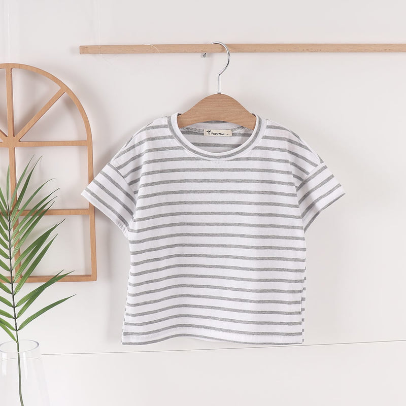 Pepper Mint - Korean Children Fashion - #kidsshorts - Stripe Tee - 6