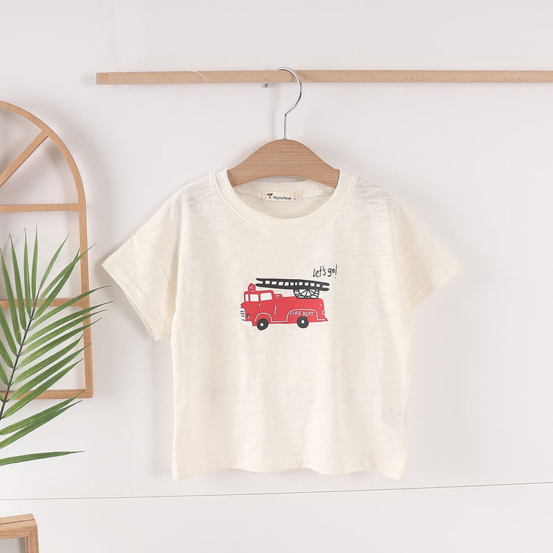 Pepper Mint - Korean Children Fashion - #kidsshorts - Fire Truck Tee - 3