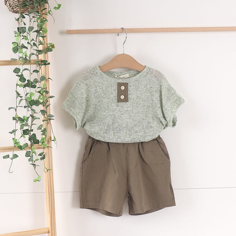 Pepper Mint - Korean Children Fashion - #kidsstore - Knit Button Tee - 8