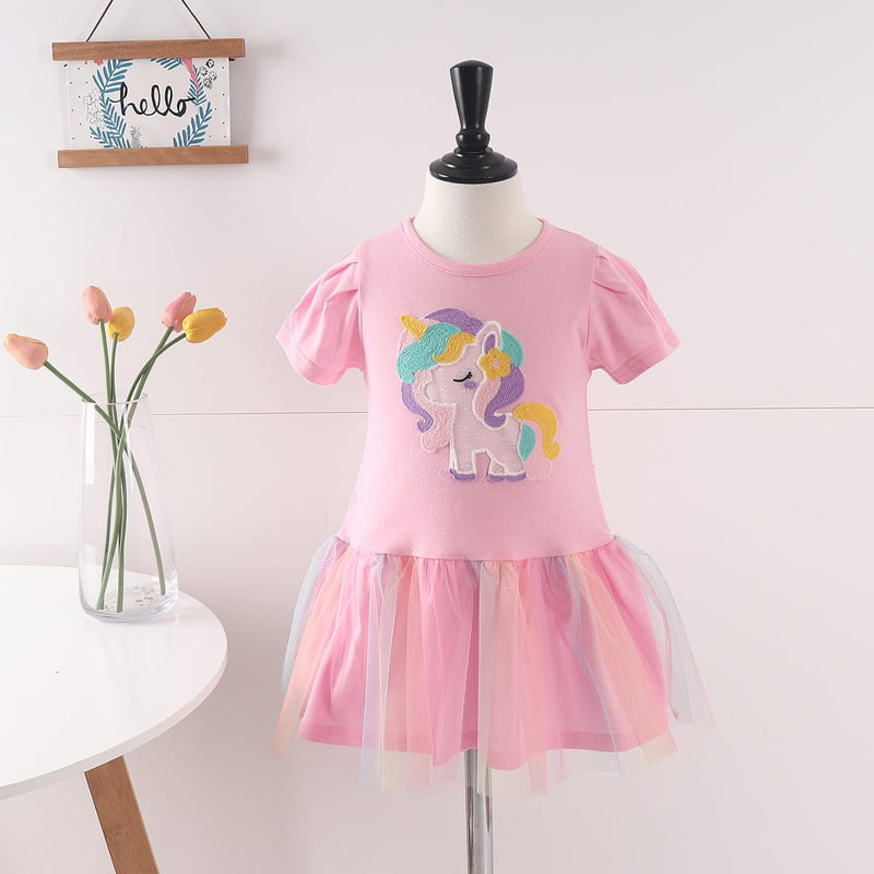 Pepper Mint - Korean Children Fashion - #kidsstore - Unicorn Short Sleeve One-piece - 7