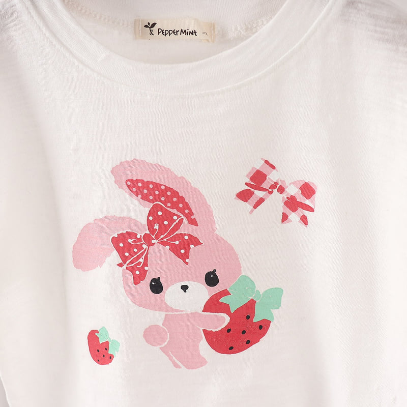 Pepper Mint - Korean Children Fashion - #kidzfashiontrend - Strawberry Rabbit Tee - 7