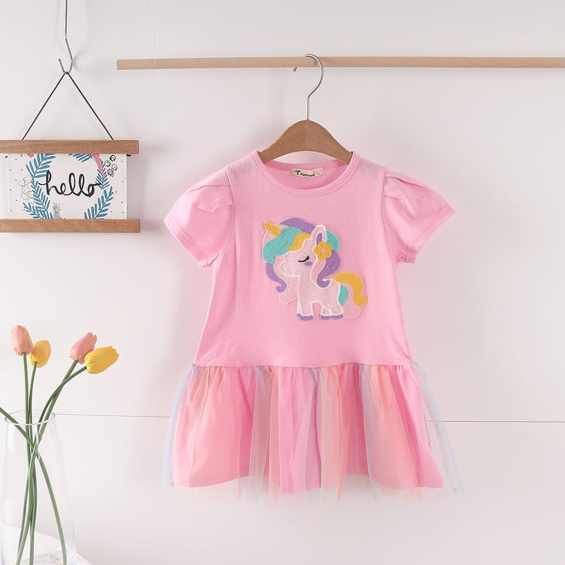 Pepper Mint - Korean Children Fashion - #kidzfashiontrend - Unicorn Short Sleeve One-piece - 8