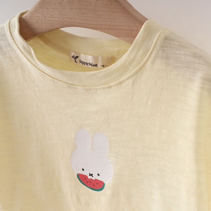 Pepper Mint - Korean Children Fashion - #kidzfashiontrend - Watermelon Rabbit Tee - 5