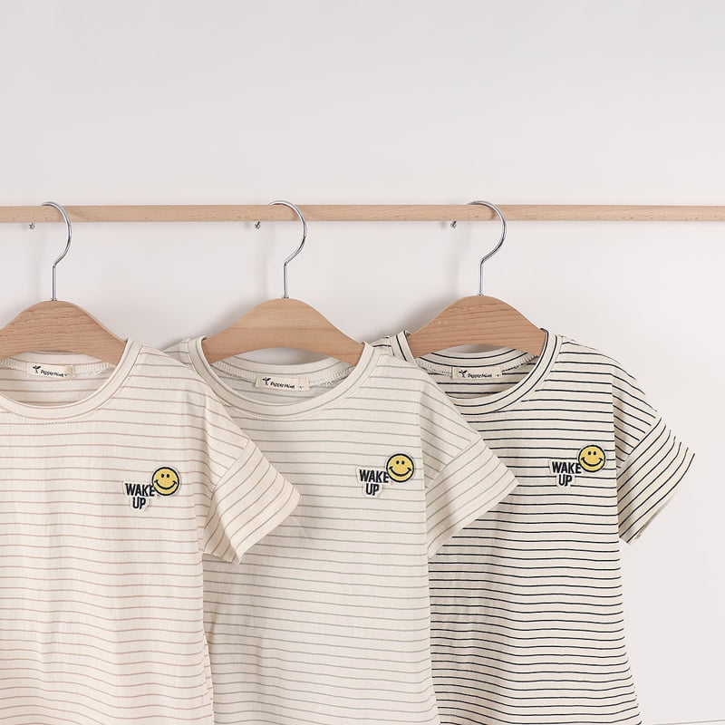 Pepper Mint - Korean Children Fashion - #littlefashionista - Stripe Smile Tee - 2
