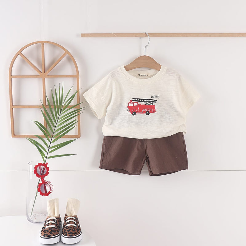 Pepper Mint - Korean Children Fashion - #littlefashionista - Fire Truck Tee - 7