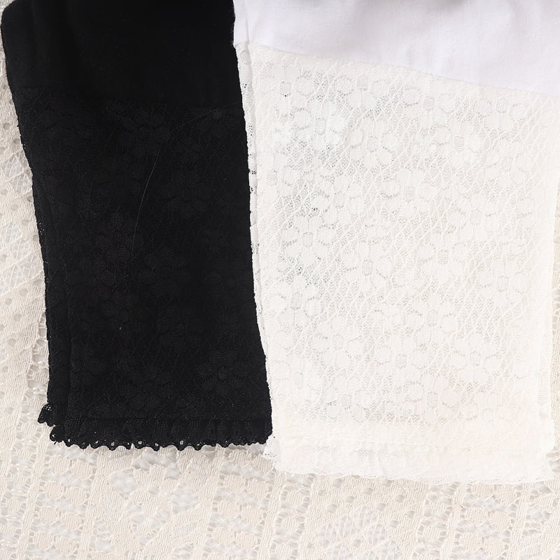 Pepper Mint - Korean Children Fashion - #littlefashionista - Half Lace Tights - 3