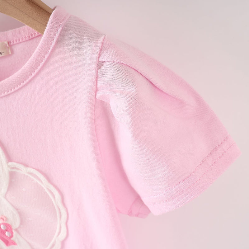 Pepper Mint - Korean Children Fashion - #Kfashion4kids - Check Rabbit Long Tee - 4