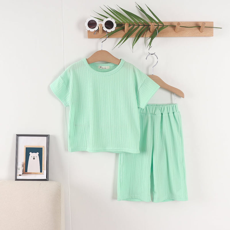 Pepper Mint - Korean Children Fashion - #littlefashionista - Stripe Top Bottom Set - 4