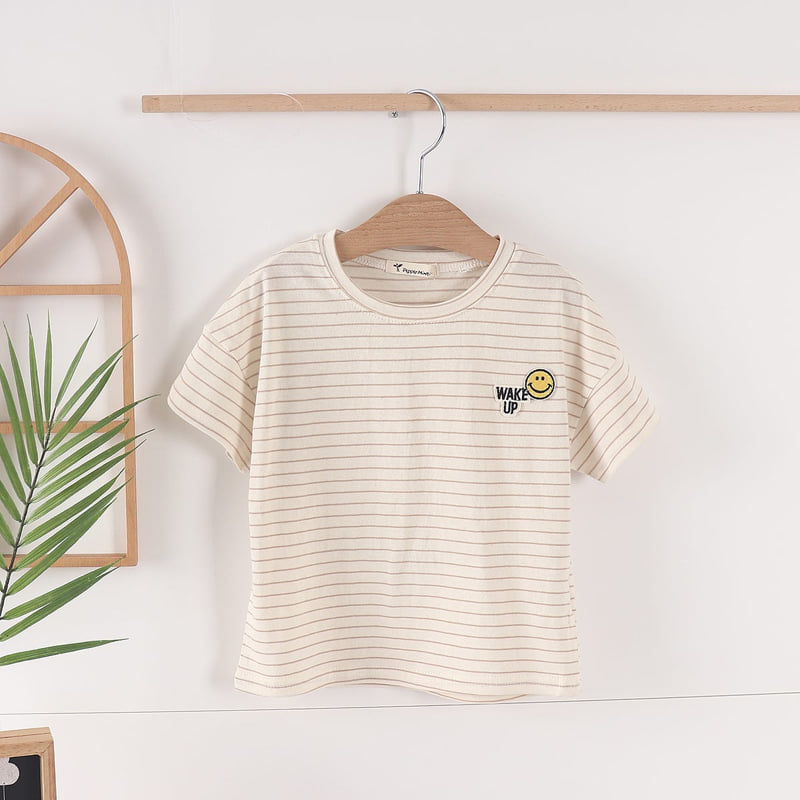 Pepper Mint - Korean Children Fashion - #magicofchildhood - Stripe Smile Tee - 3