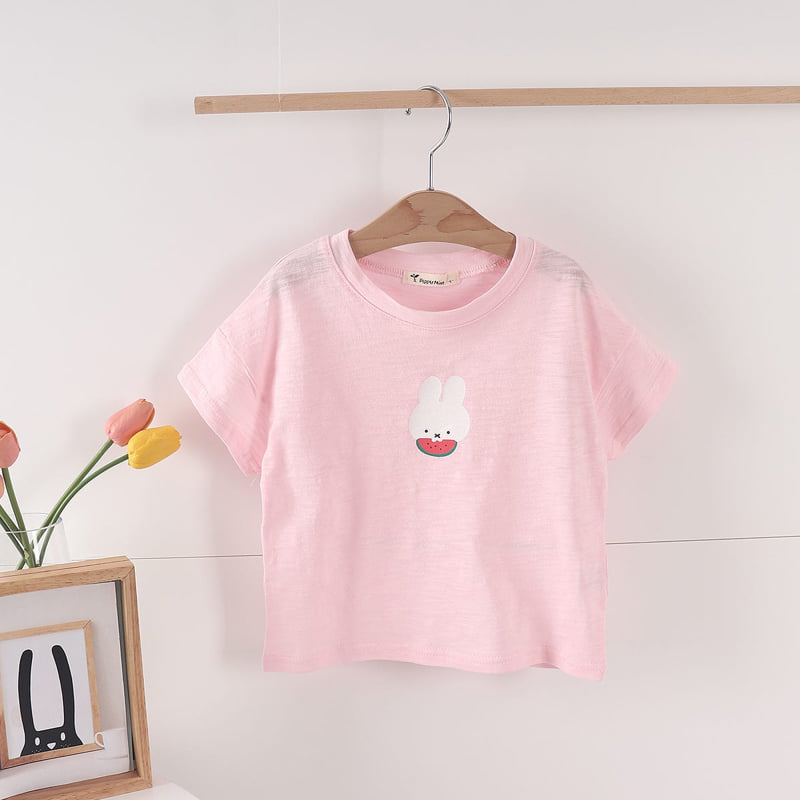 Pepper Mint - Korean Children Fashion - #magicofchildhood - Watermelon Rabbit Tee - 8