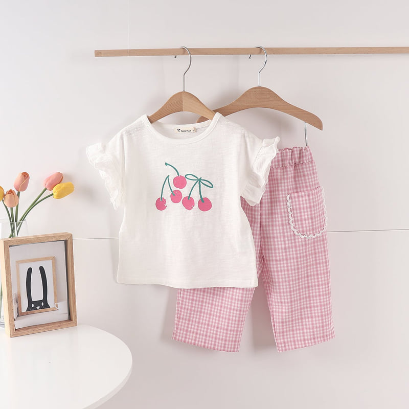 Pepper Mint - Korean Children Fashion - #magicofchildhood - Cherry Frill Tee - 6