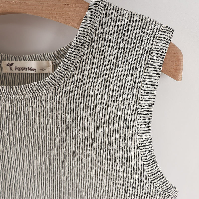 Pepper Mint - Korean Children Fashion - #minifashionista - Stripe Top Bottom Set - 7