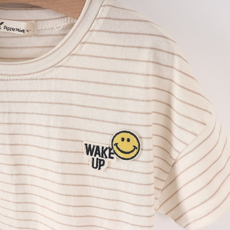 Pepper Mint - Korean Children Fashion - #magicofchildhood - Stripe Smile Tee - 4