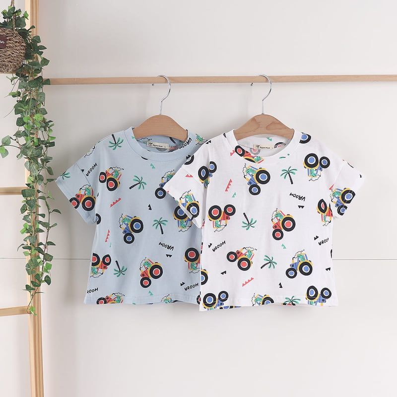 Pepper Mint - Korean Children Fashion - #minifashionista - Dino Printed Tee