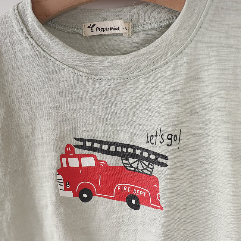 Pepper Mint - Korean Children Fashion - #minifashionista - Fire Truck Tee - 9