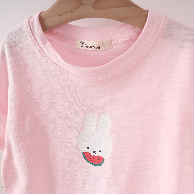 Pepper Mint - Korean Children Fashion - #minifashionista - Watermelon Rabbit Tee - 9