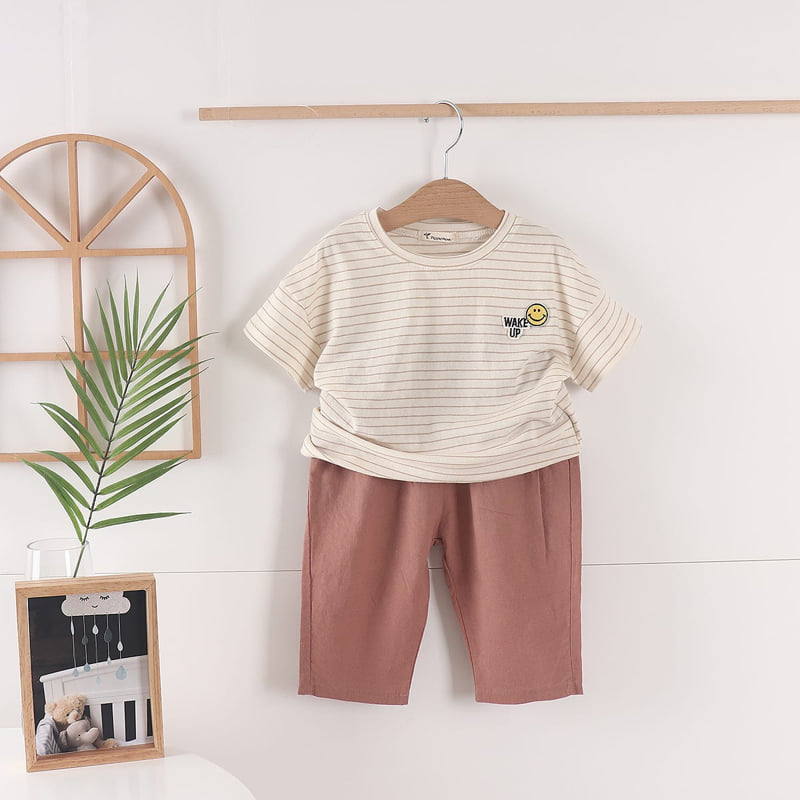 Pepper Mint - Korean Children Fashion - #prettylittlegirls - Stripe Smile Tee - 5