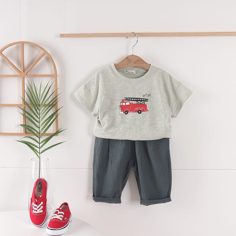 Pepper Mint - Korean Children Fashion - #prettylittlegirls - Fire Truck Tee - 10