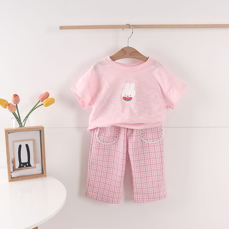 Pepper Mint - Korean Children Fashion - #prettylittlegirls - Watermelon Rabbit Tee - 10
