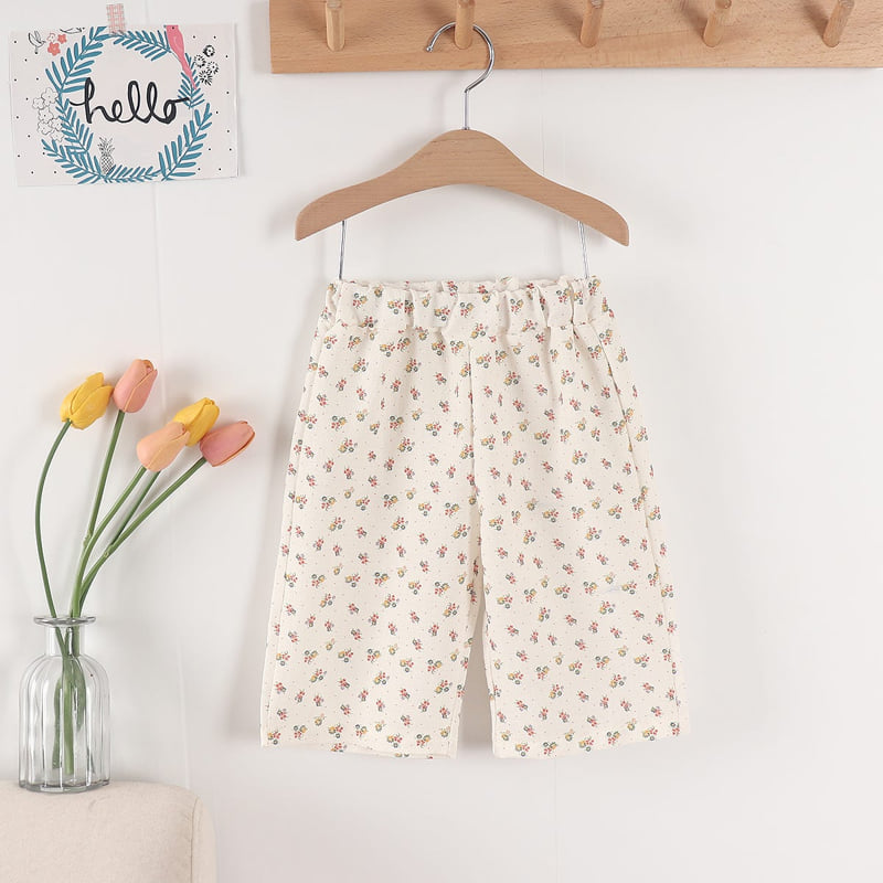 Pepper Mint - Korean Children Fashion - #stylishchildhood - Flower Pants Top Bottom Set - 8