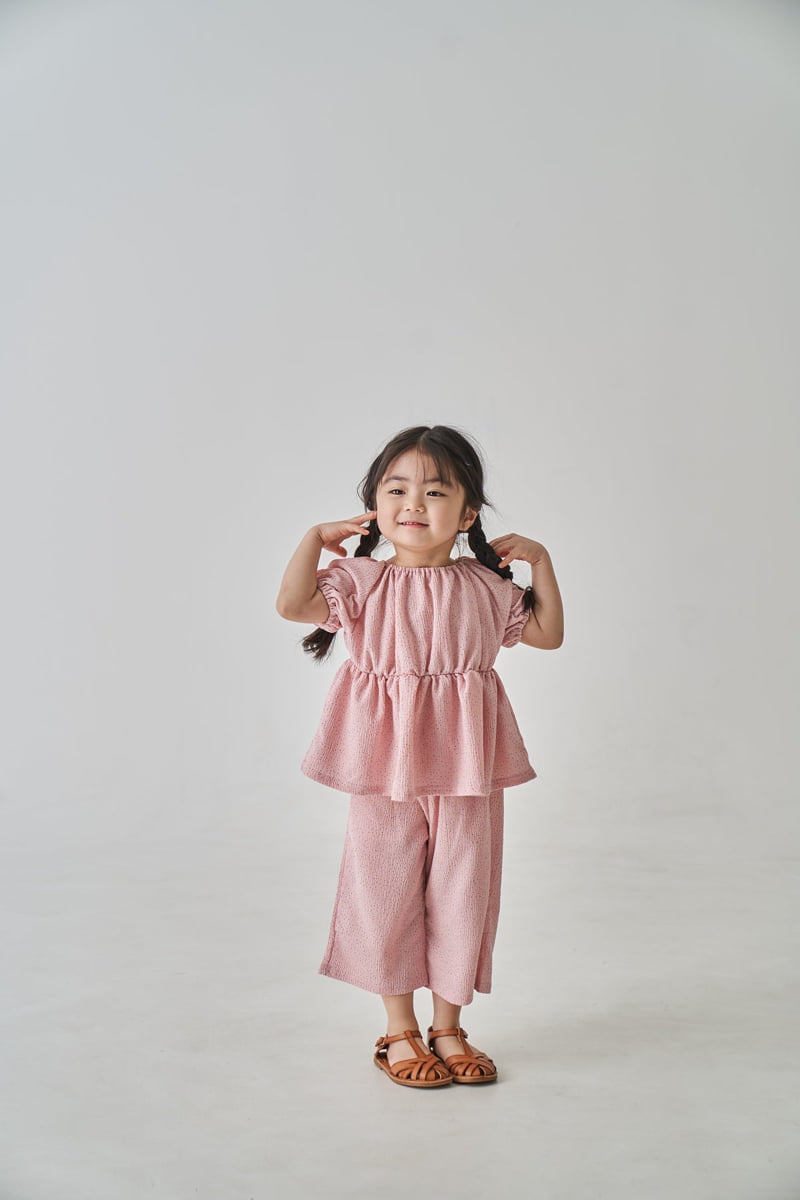 Pepper Mint - Korean Children Fashion - #todddlerfashion - Small Dot Top Bottom Set - 4