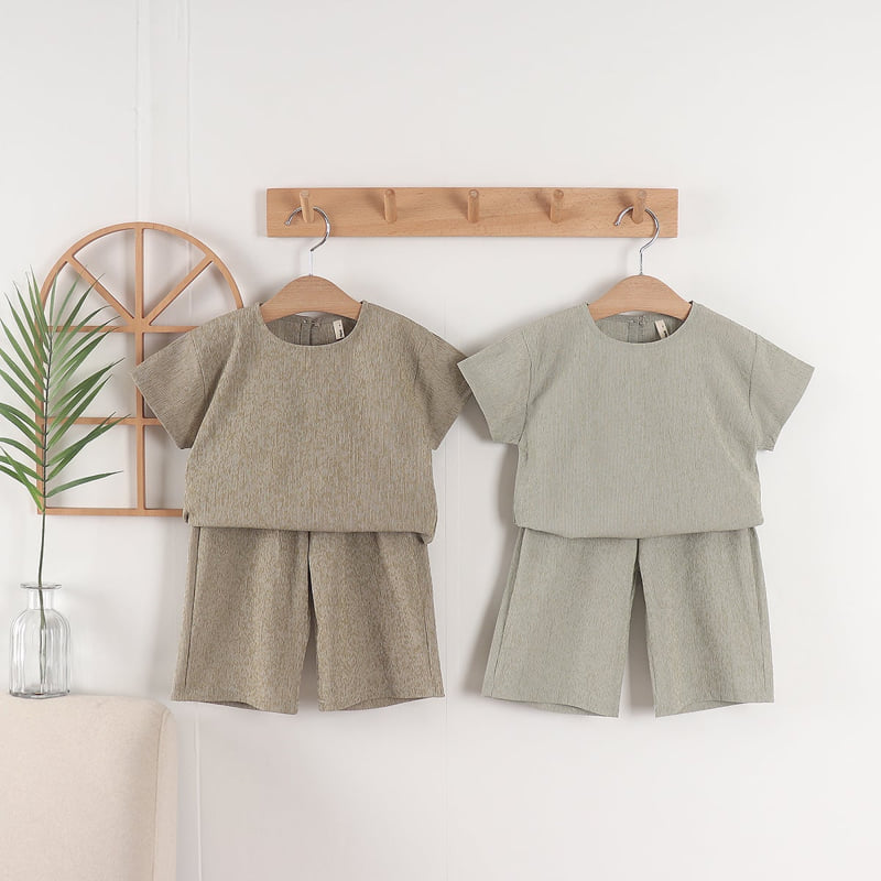 Pepper Mint - Korean Children Fashion - #toddlerclothing - Chamber Top Bottom Set - 2