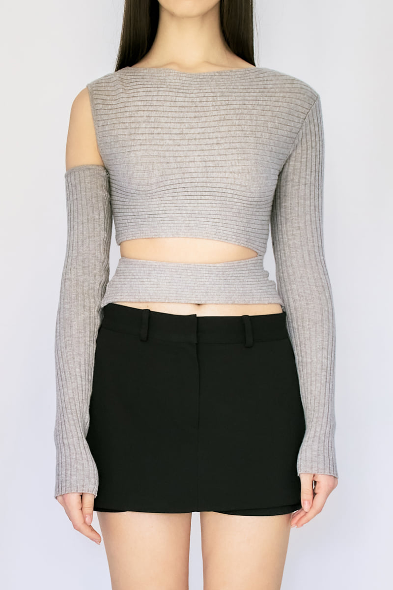 Project Wave - Korean Women Fashion - #pursuepretty - Cutout Slit Ribbed Knit Top - 9