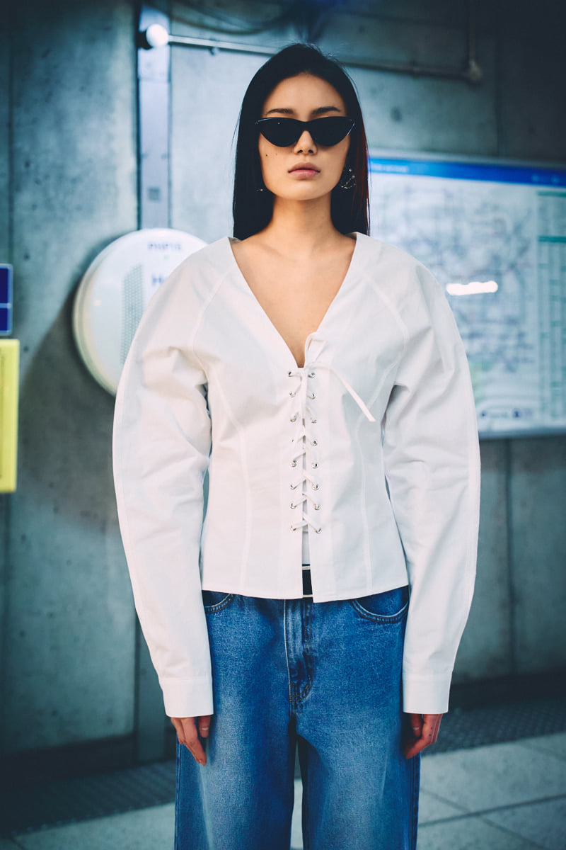 Project Wave - Korean Women Fashion - #pursuepretty - Koi Eyelet Shirts