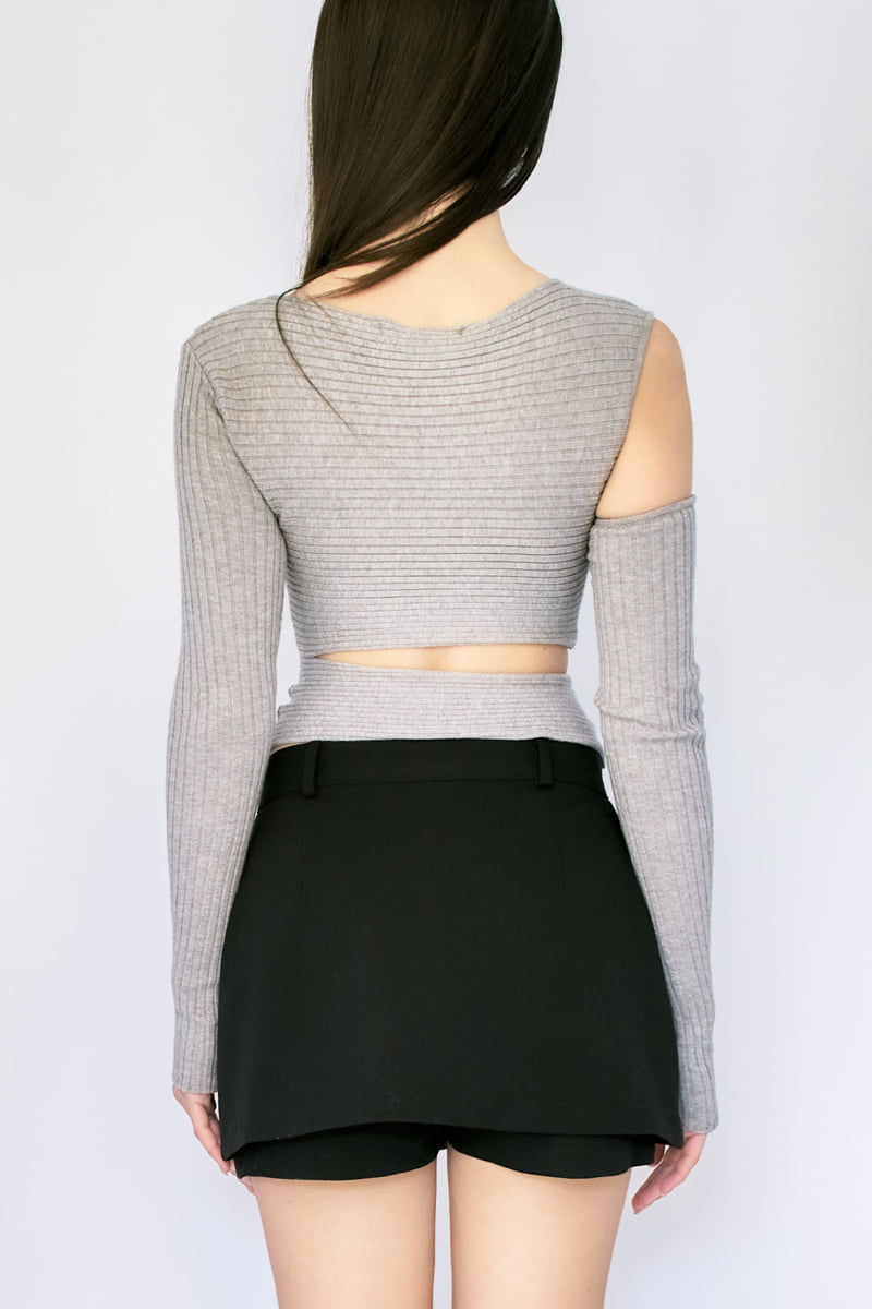 Project Wave - Korean Women Fashion - #restrostyle - Cutout Slit Ribbed Knit Top - 10