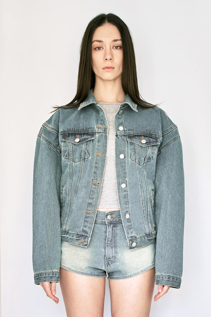 Project Wave - Korean Women Fashion - #romanticstyle - Shoulder Denim Jacket - 2